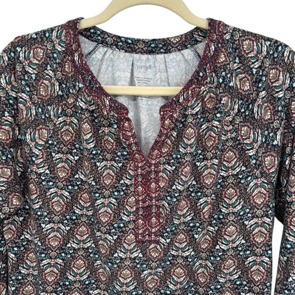 J. Jill Pure Jill Printed & Embroidered Knit Tunic Multi Colored Size XS NWT - Picture 3 of 8